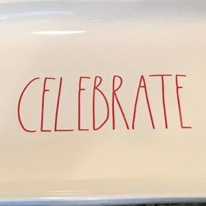 Rae Dunn Large Platter CELEBRATE LL RED 14X7